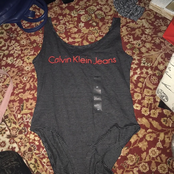 Calvin Klein Striped Bodysuit - Picture 5 of 7